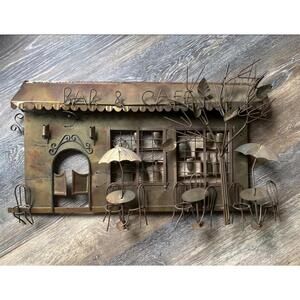 Vintage 1974 Enesco 3D Copper Wall Art Cafe/Bar